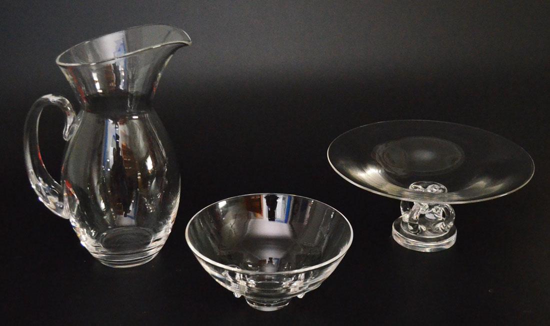 3 pieces of Vintage Steuben ( Pitcher & 2 Bowls ) (1 of 3)