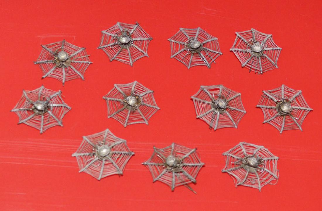 11 Chinese Spider Silver Place Card Holders (1 of 2)