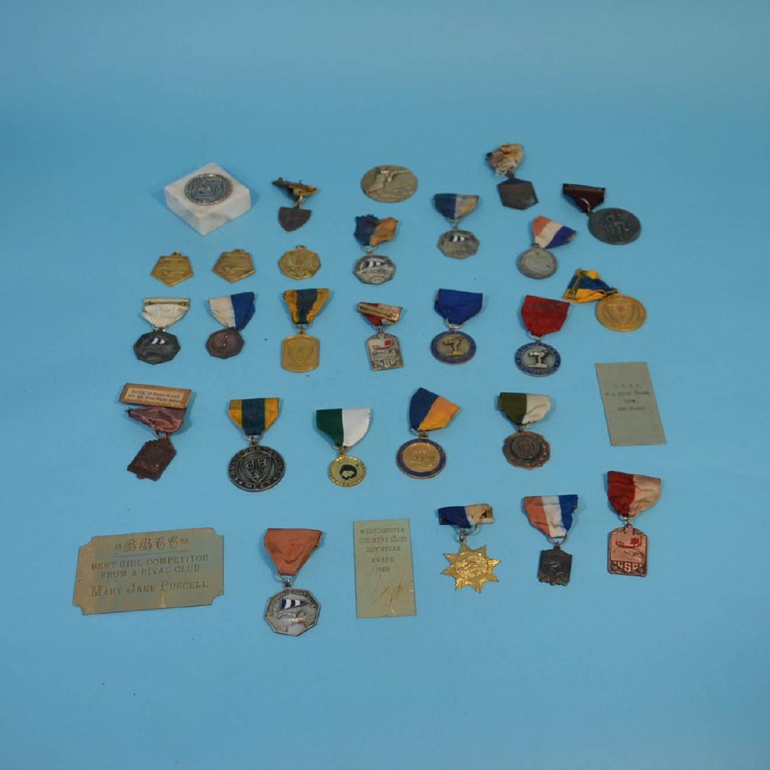 Lot Of Vintage Swimming & Skiing Medals (1 of 2)