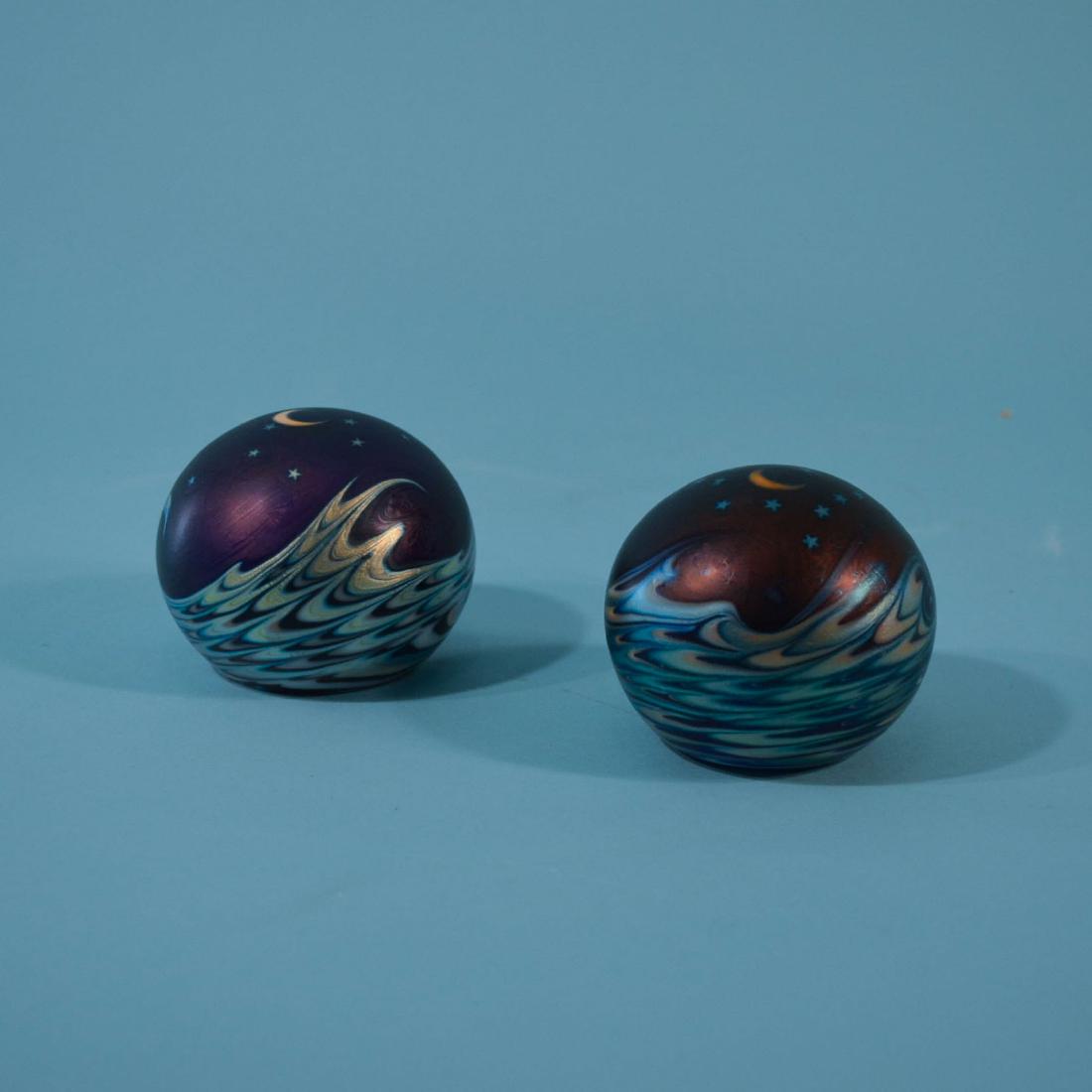 2 Lundberg Studio Art Glass Paperweights (1 of 1)