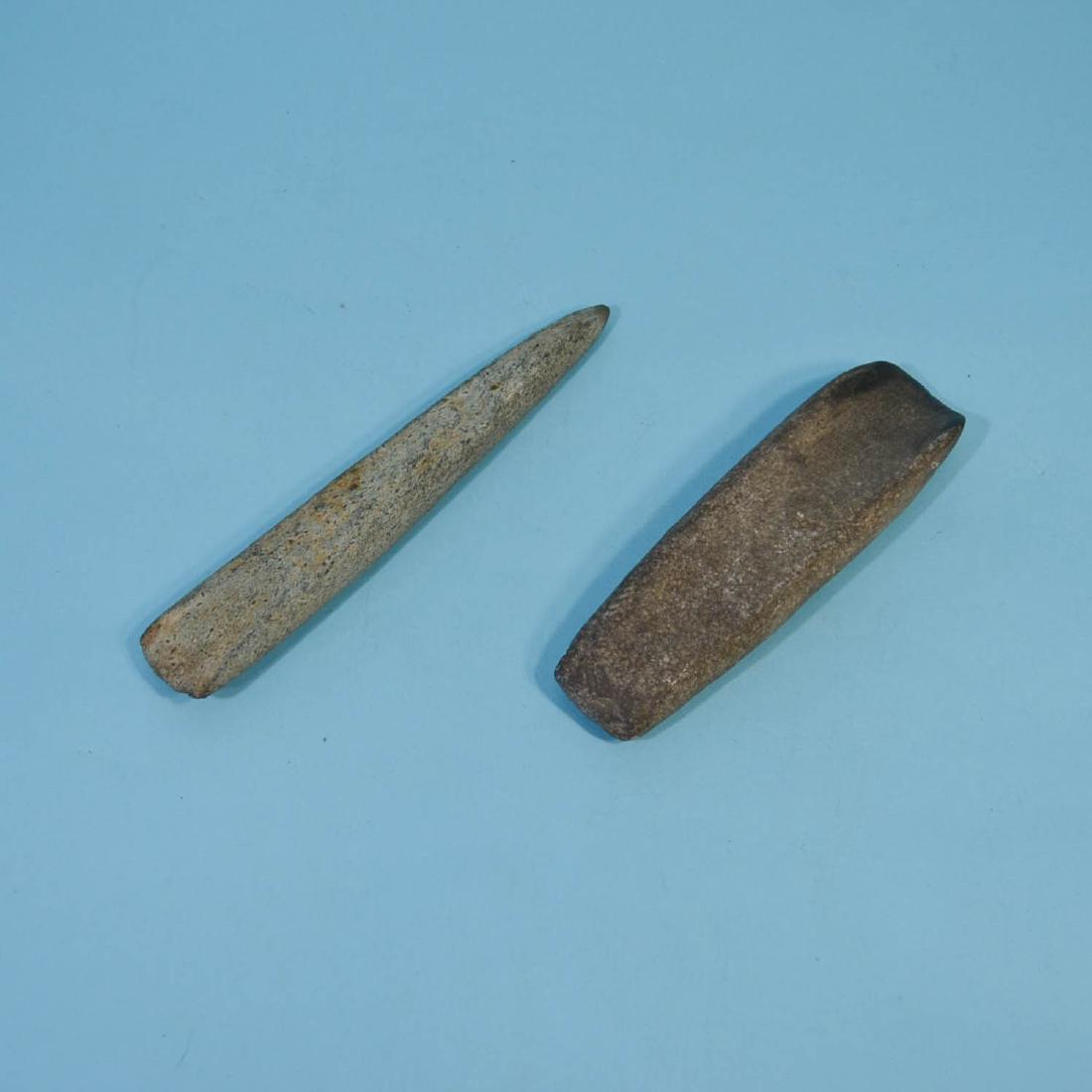 Two Native American Great Grooved Celts (1 of 2)