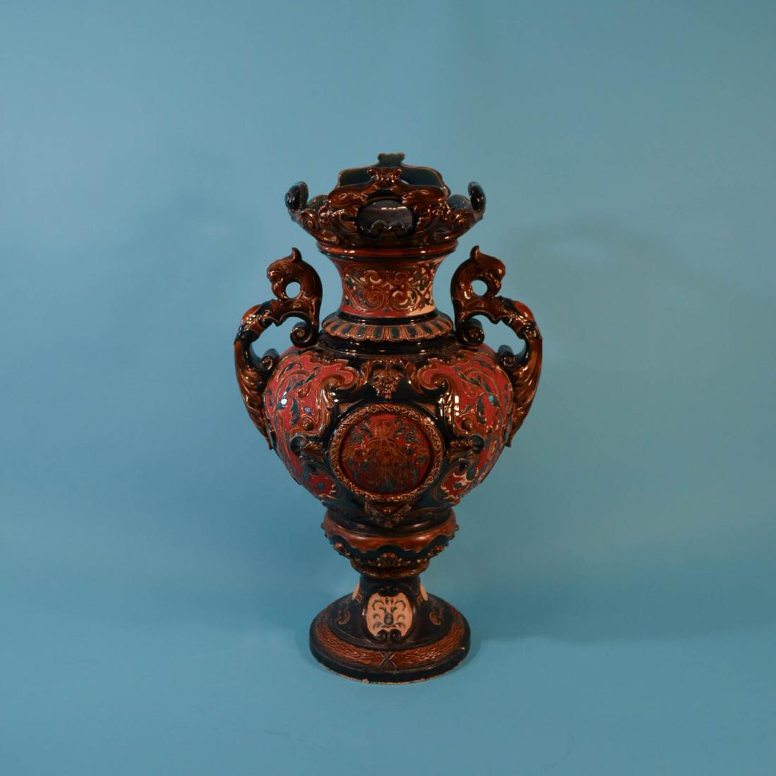 Antique German Majolica Urn (1 of 3)
