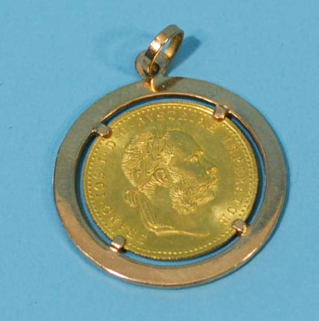 1915 AUSTRIAN 1 DUCAT GOLD COIN PENDENT (1 of 2)