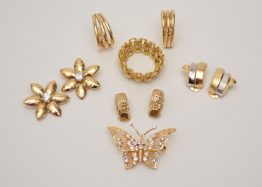 Lot of 14k Jewelry (Earrings, Pins, Ring) (1 of 1)