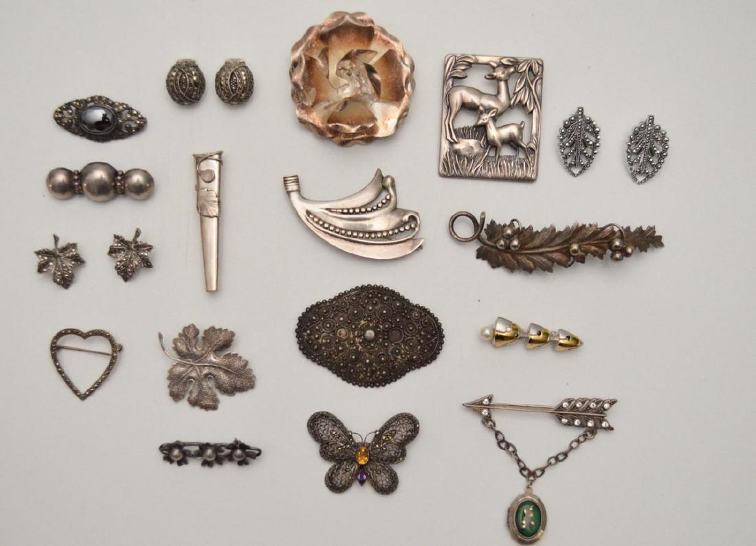 Large Group of Sterling Silver Jewelry (Pins) (1 of 5)