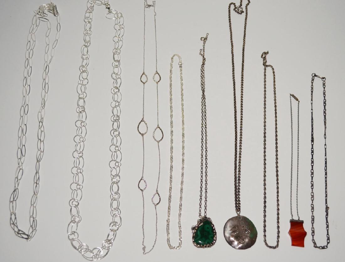 Generous Lot of Sterling Necklaces & Chains (1 of 1)