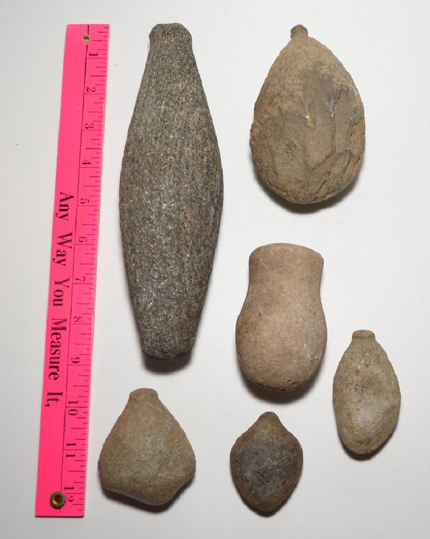 Lot Of 7 Native American Plummets