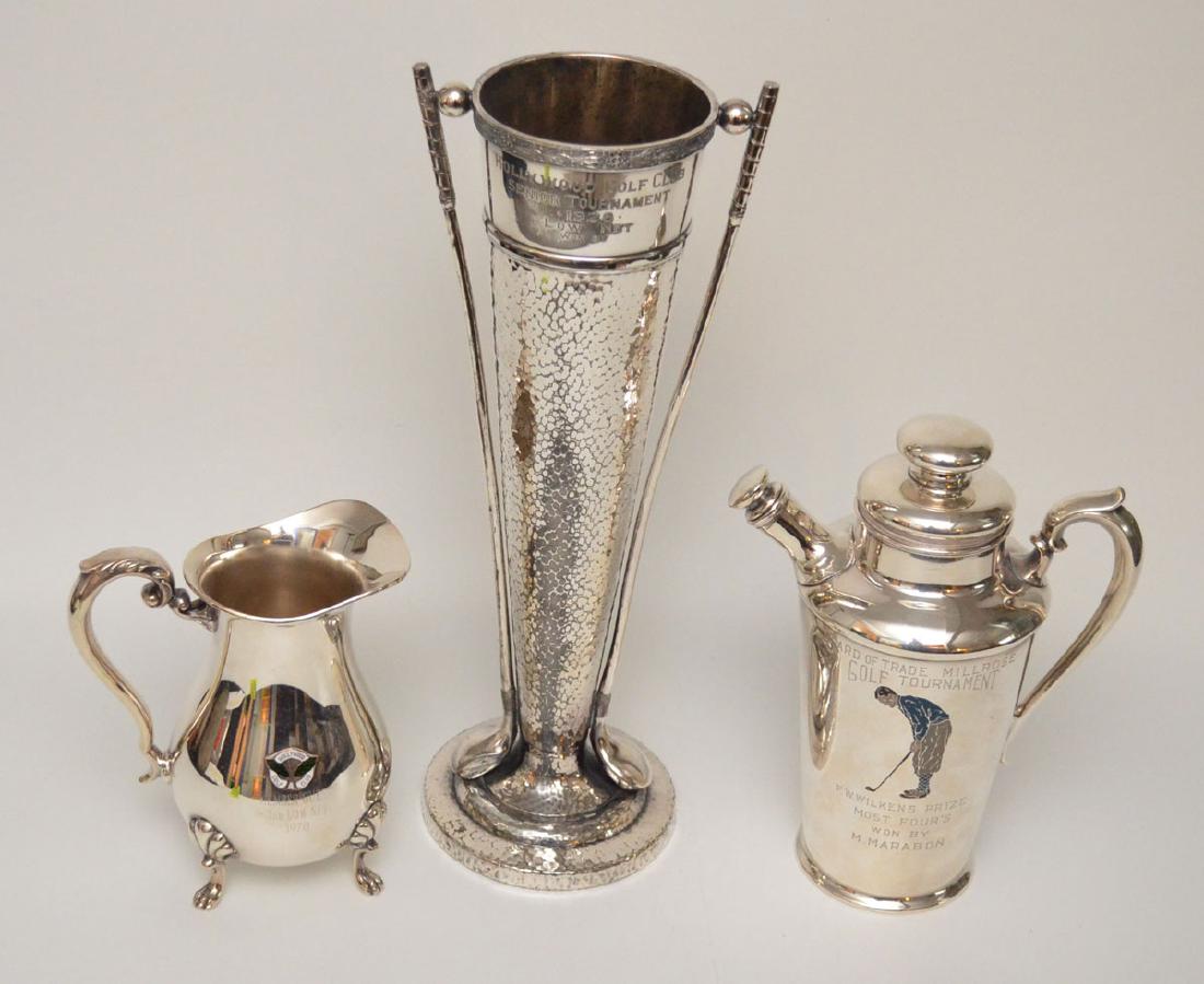 3 Antique Silver Plate Golf Trophies (1 of 1)