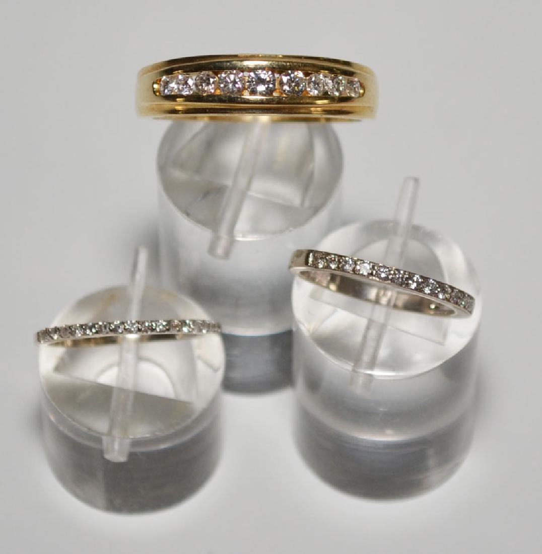 Three 14k White & Yellow Gold Rings w/ Diamonds (1 of 2)