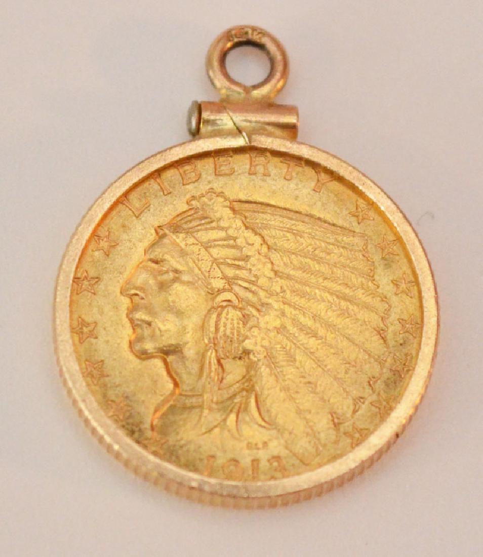 1913 $2.5 US Liberty Indian Head Gold Coin (1 of 2)