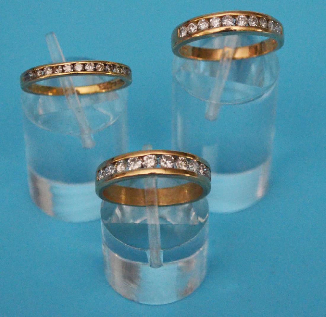 Three 14k Gold & Diamond Band Rings (1 of 1)