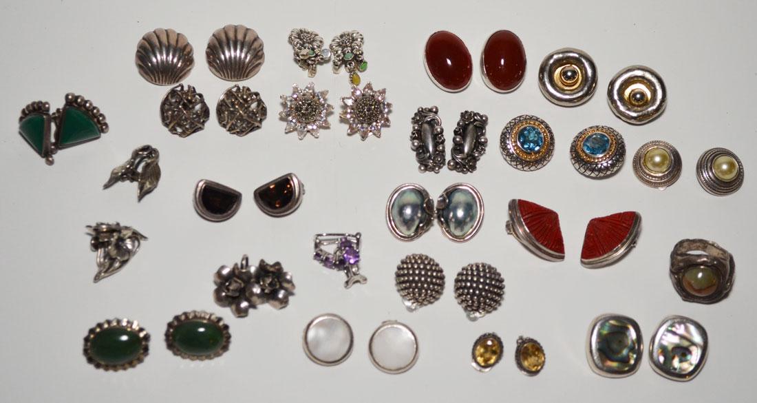 Large Lot of Sterling Silver Earrings (1 of 5)