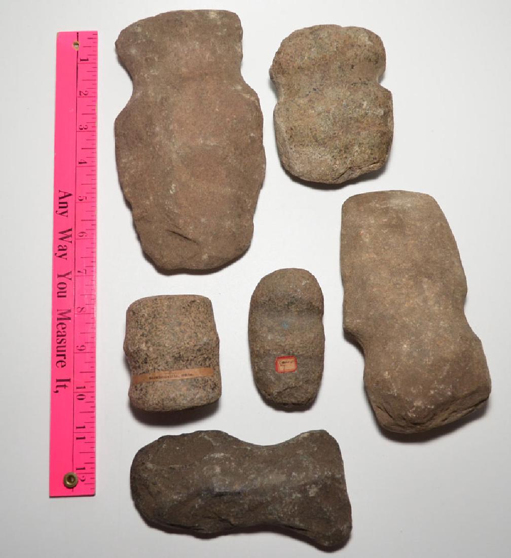 Lot Of Native American  Full Grooved Axes (1 of 2)