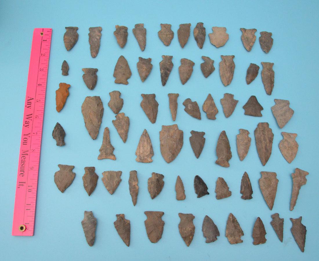 Large Group Of PA. Native American Arrowheads (1 of 4)