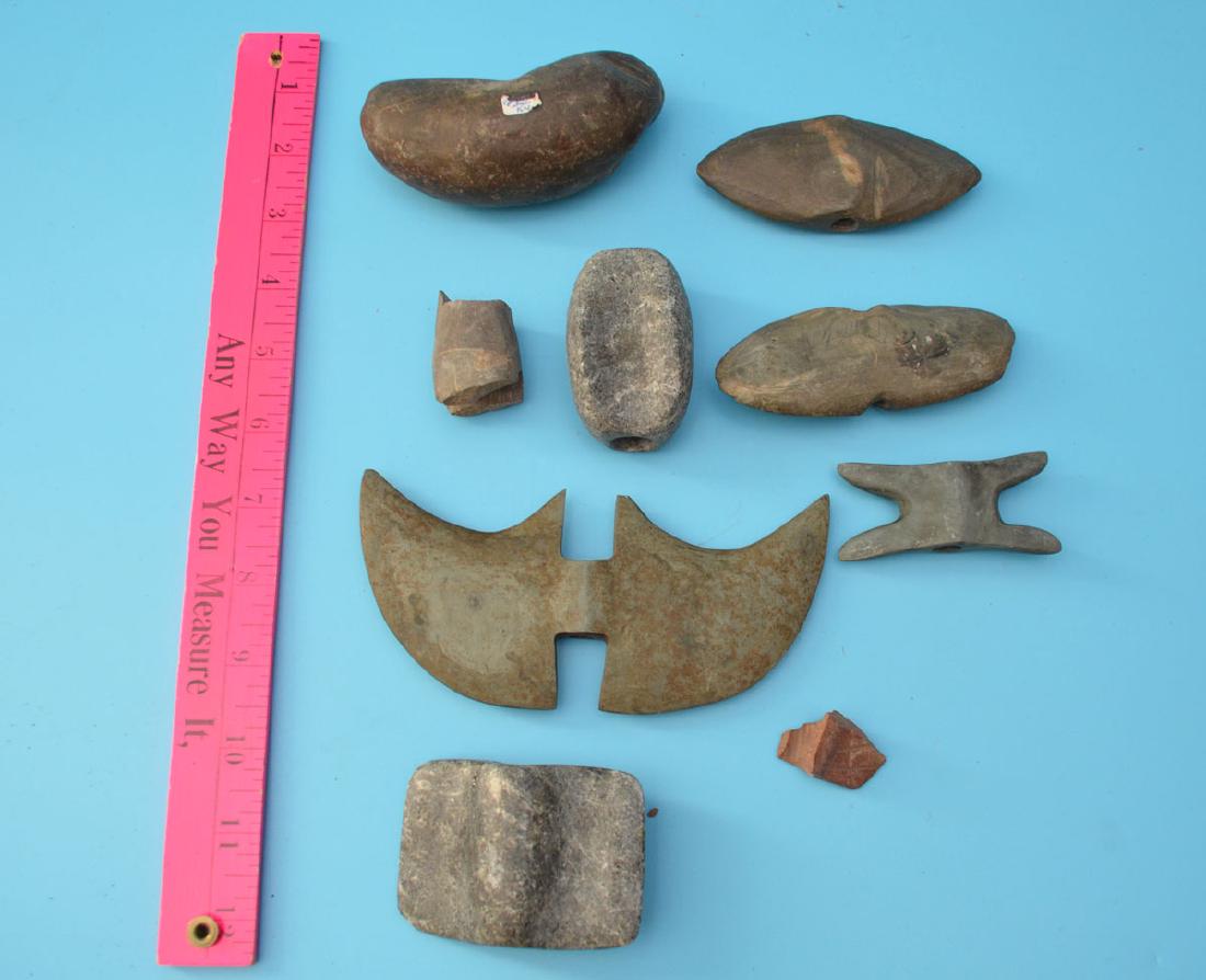 Lot of Native American Banner Stones (1 of 1)