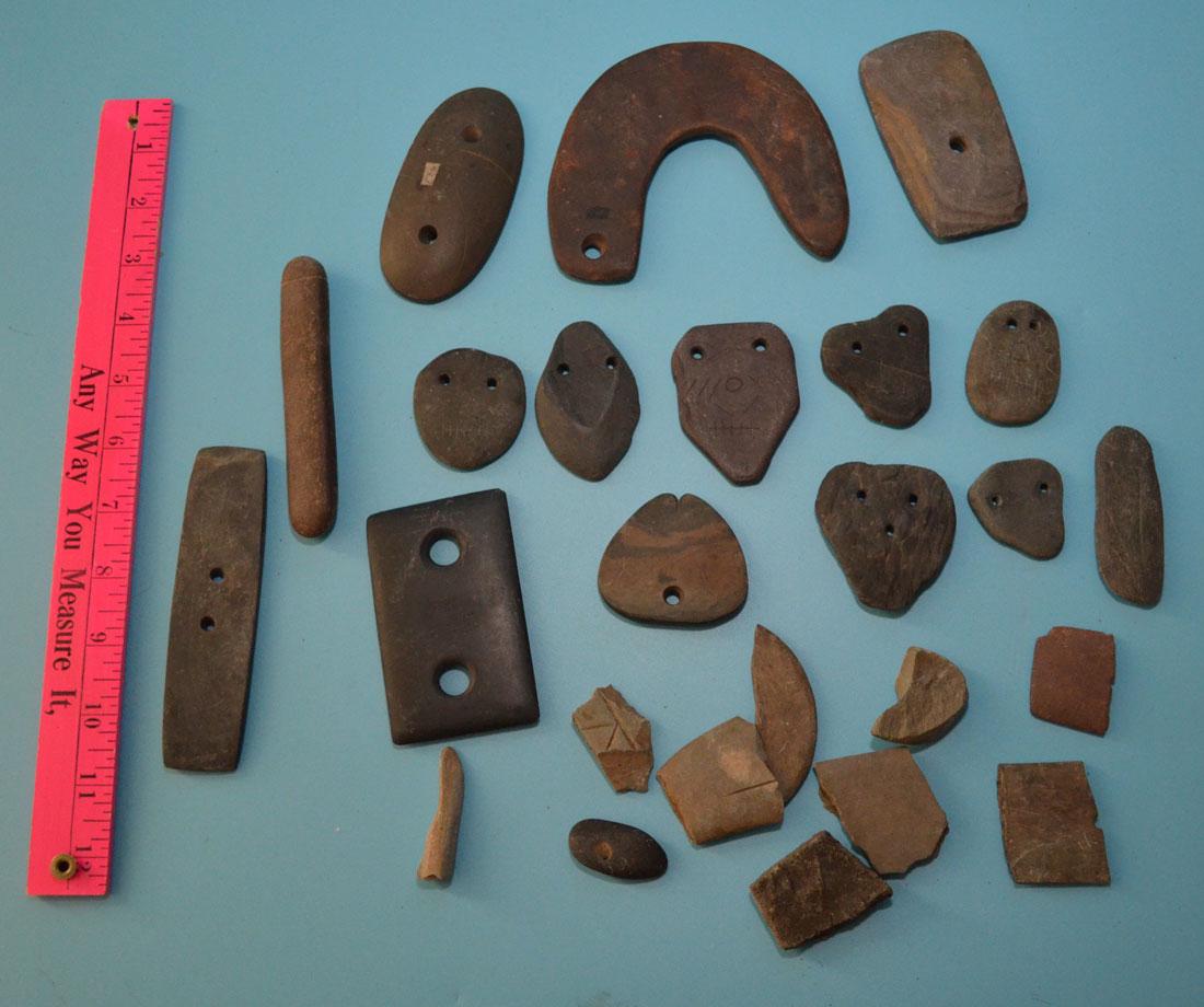 Lot of Native American Stone Gorgets: Lot of Native American Stone Gorgets