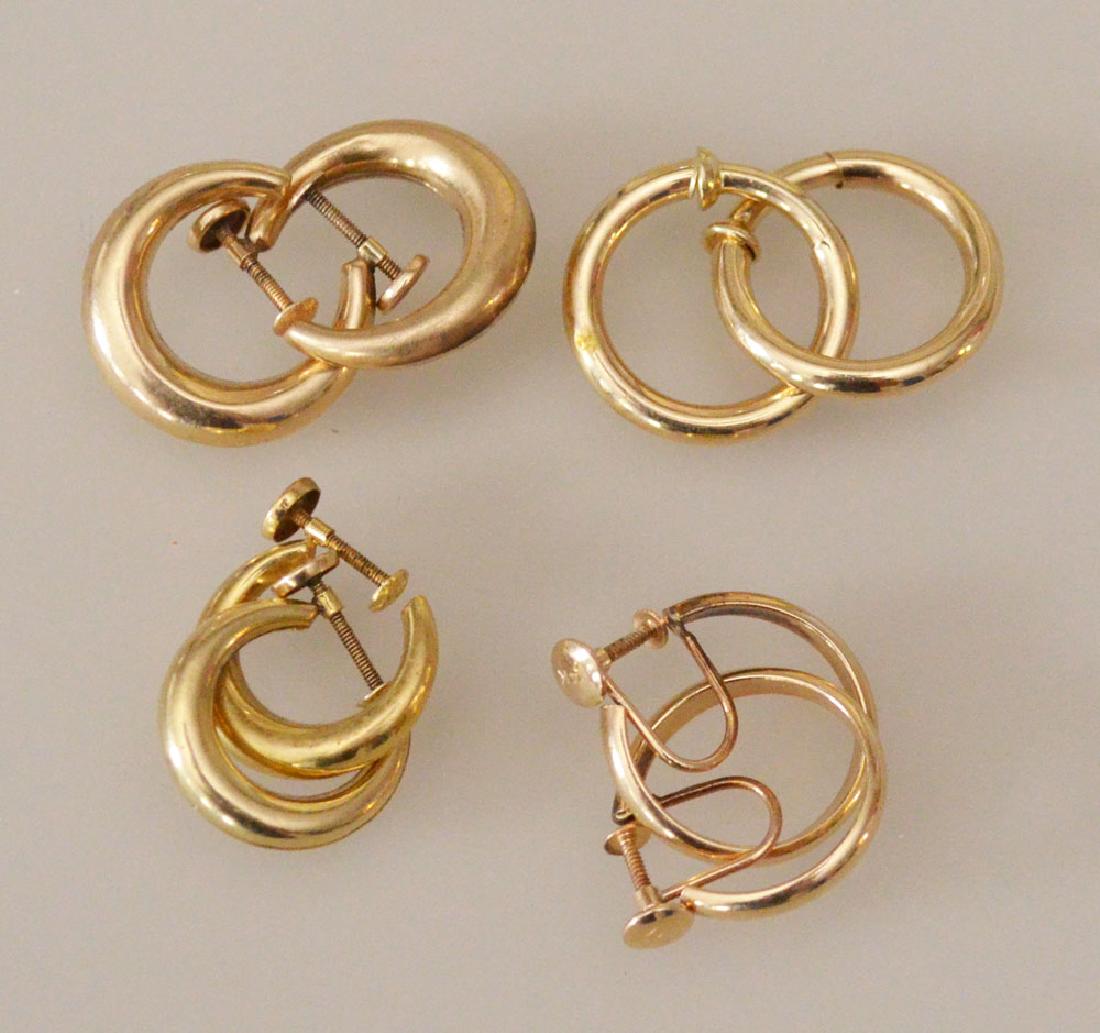 4 Prs Of  Vintage 14k Gold Hoop Earrings (1 of 2)