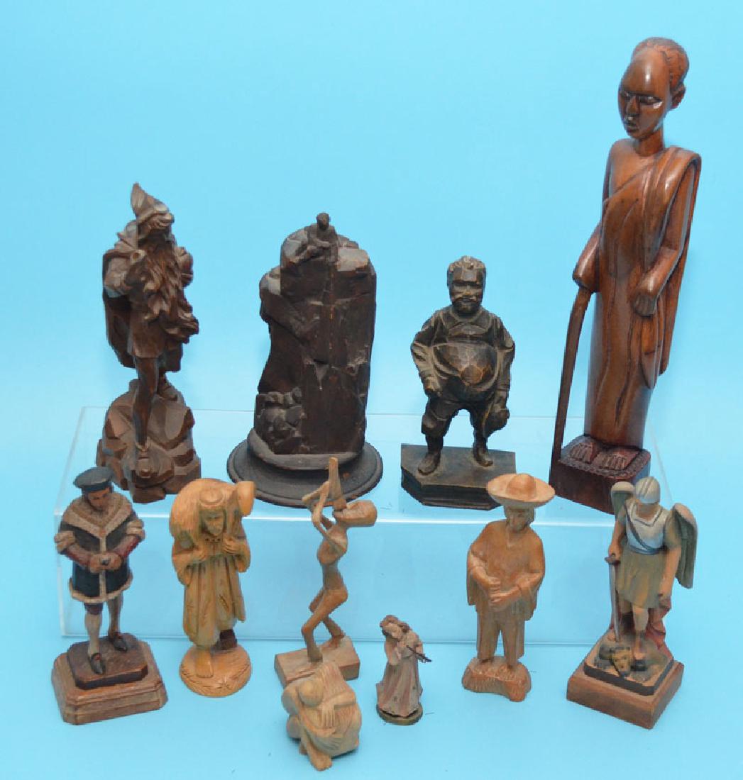 11 Miniature  Antique And Vintage Wood Carvings (1 of 4)