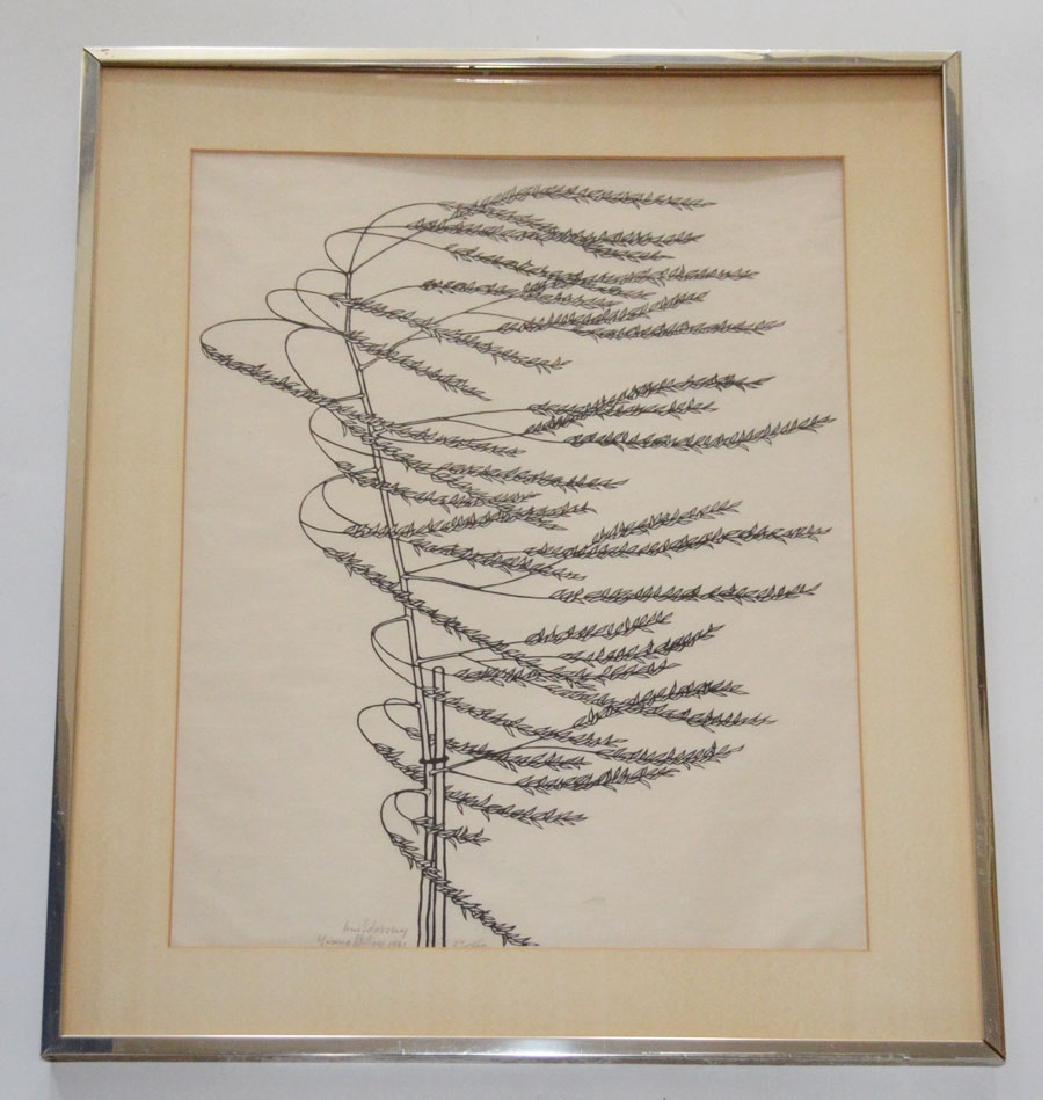 Signed Jacques Hnizdovsky Woodcut "Young Willow" (1 of 2)