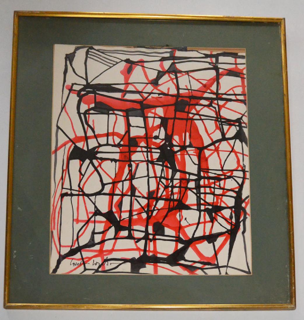 Boris Lovet-Lorski Abstract Painting on Paper (1 of 3)
