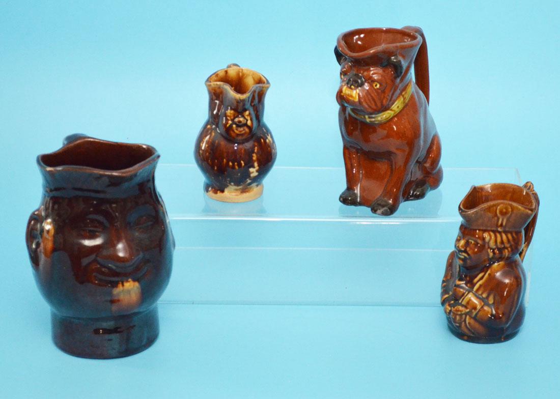 4 Bennington Figural Mugs & Face Pitcher (1 of 5)