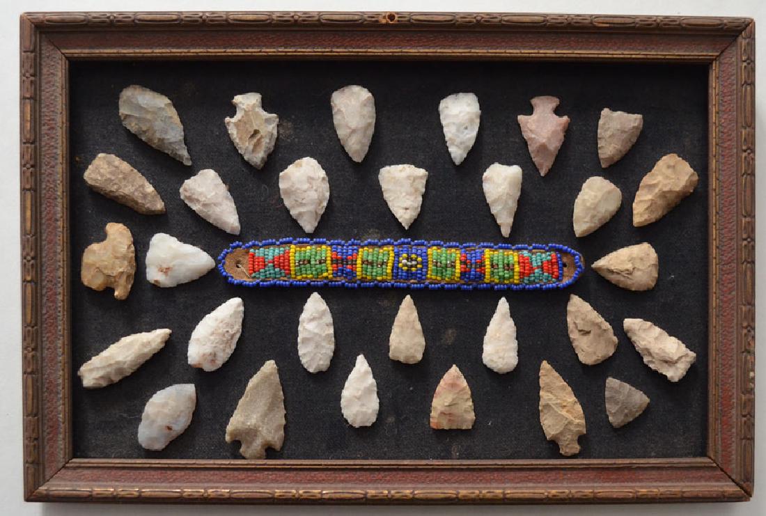 Nicely Framed Native American Arrowheads (1 of 3)