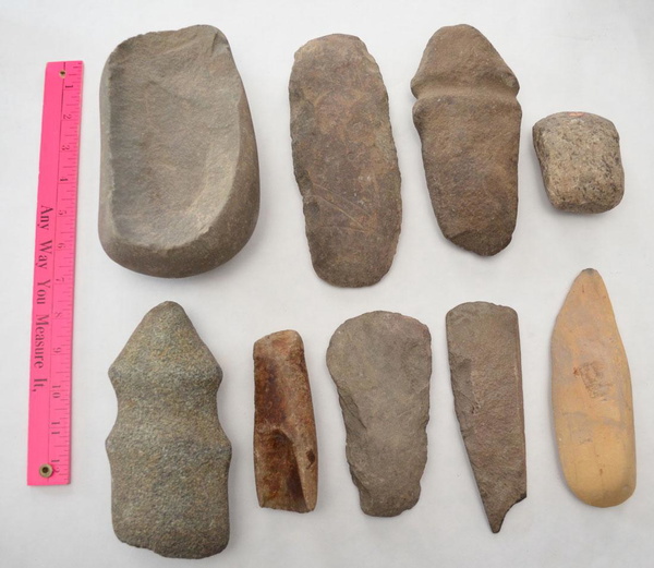 Native American Ax Heads, Hoes, Gouges