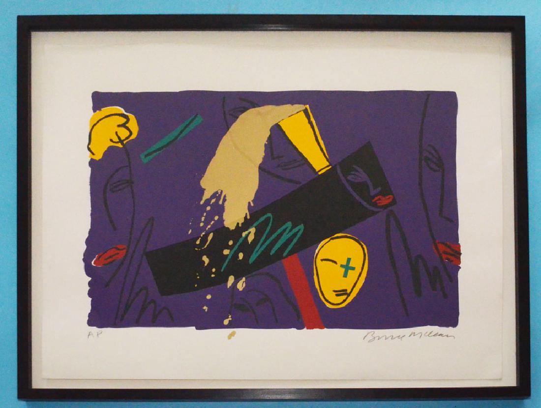 Signed Bruce Mclean Artist Proof Lithograph: Frame 27" x 32.5" paper: 23" x 29.5"