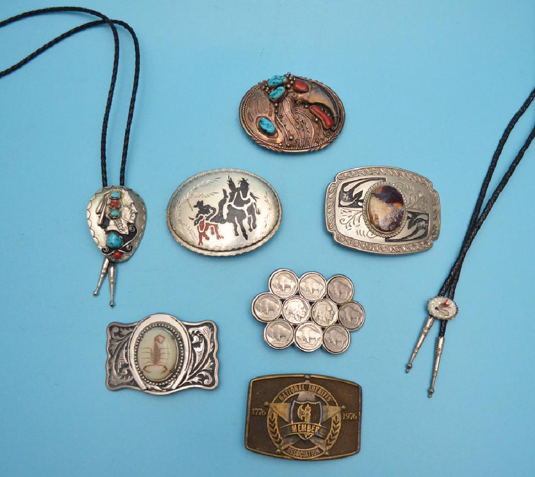 Lot of Vintage Belt Buckles (Native American Bear Claw) (1 of 6)