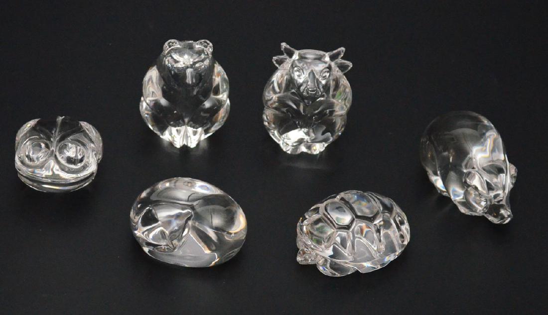 Lot Of 6 Signed Steuben Hand Coolers ( Bear , Turtle ) (1 of 4)