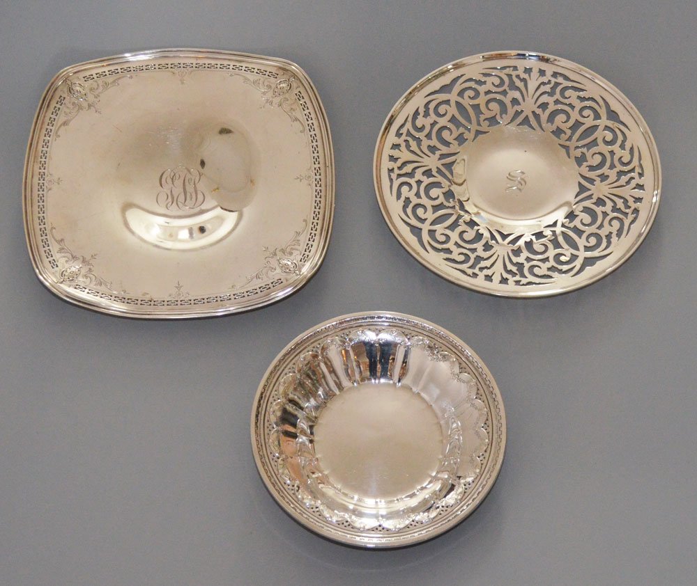 3 Very Nice Sterling Silver Serving Trays & Bowls (1 of 1)