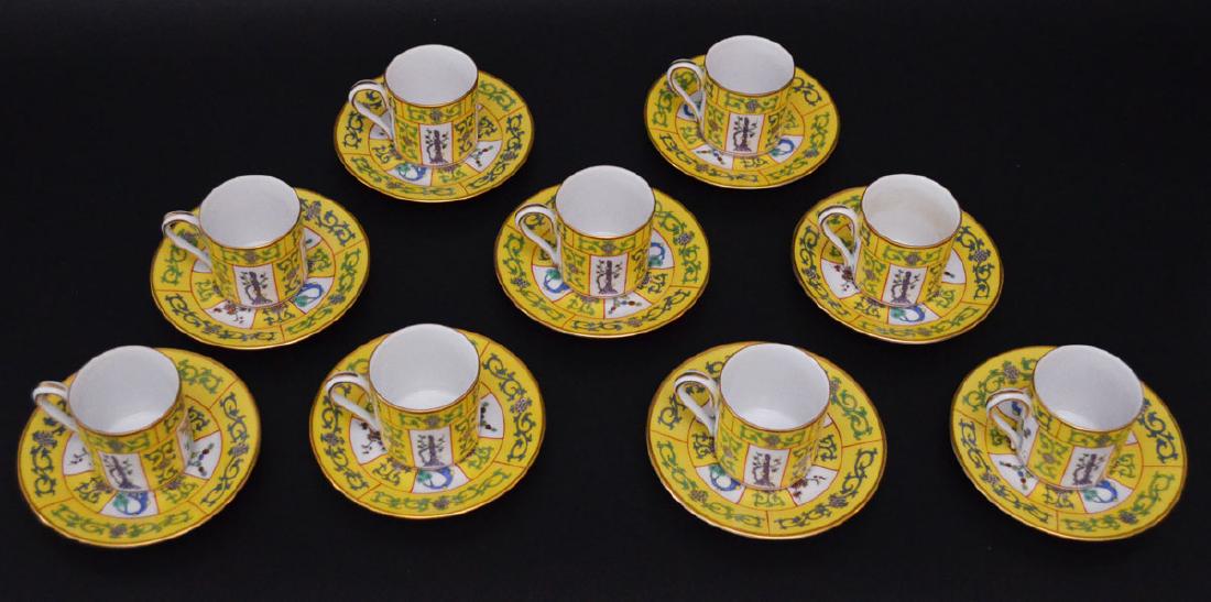 17 Herend Yellow Dynasty Demi Tasse Cups & Saucers (1 of 3)