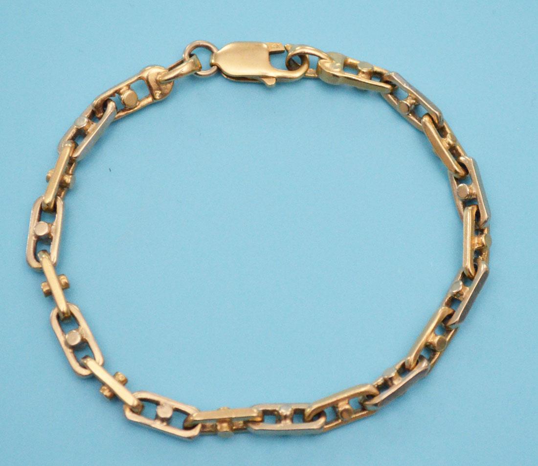 Two Tone 14k Gold Vintage Link Bracelet (1 of 2)