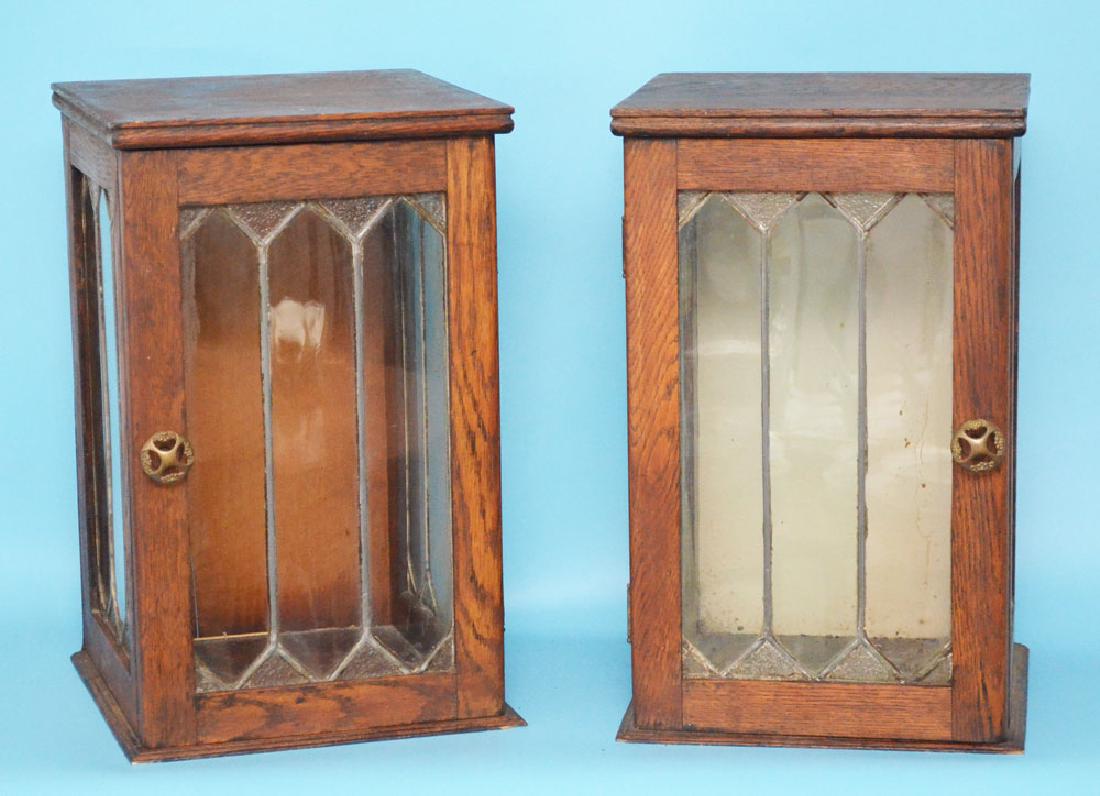 Pair of Tabletop Cupboards with Leaded Glass (1 of 3)