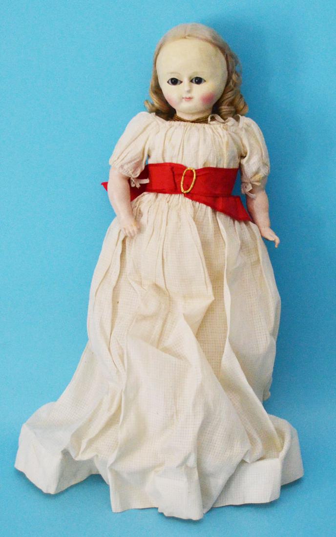 Estate Fresh Antique French Doll: Doll measures 16 inches tall. In very nice overall condition. Wax over composition