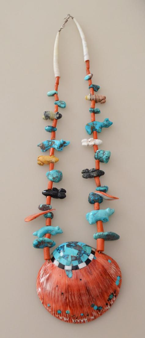 Zuni Fetish Inlaid Shell Necklace (1 of 3)