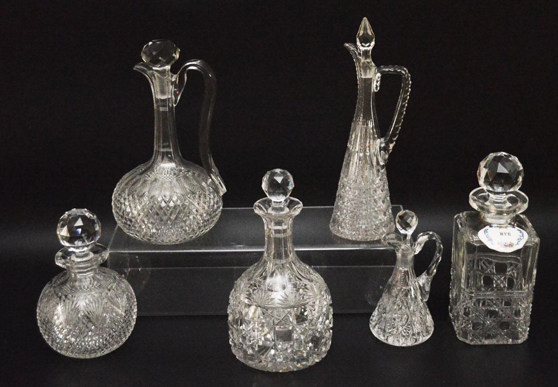 Lot Of Vintage  Cut Glass Decanters (1 of 6)