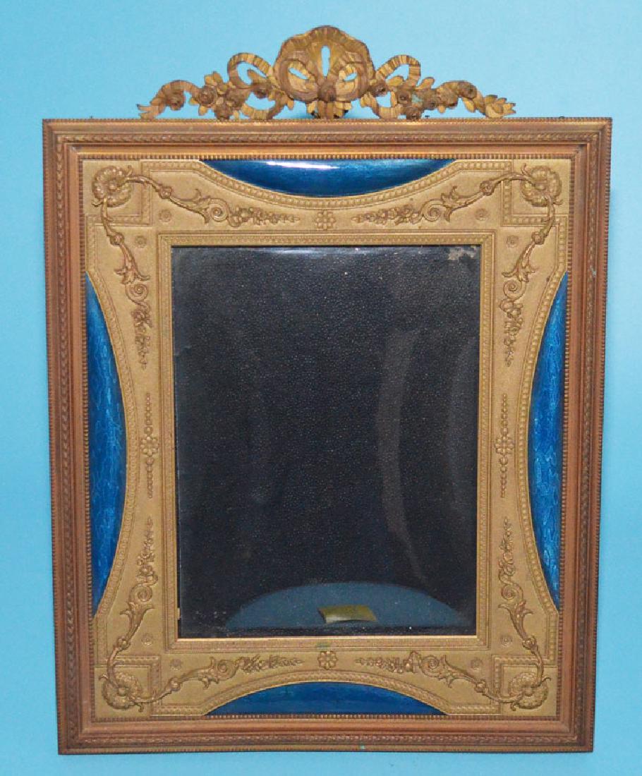 Antique Stern Brother Bronze & Cobalt Picture Frame (1 of 4)