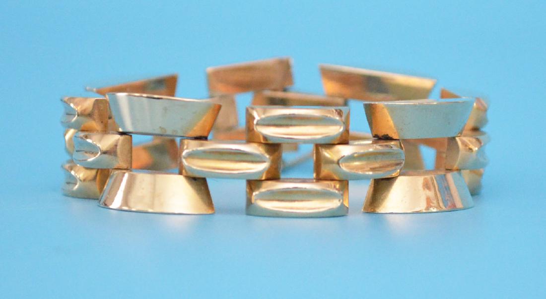 Stunning Mid Century 14k Gold Link Bracelet (1 of 3)