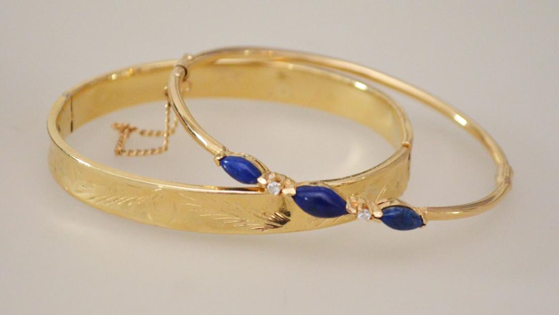 2 Great Bangle Bracelets ( One With Lapis ) (1 of 5)