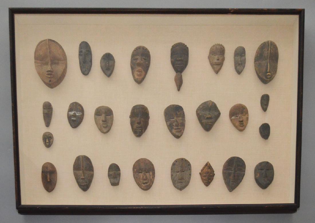 Shadow Box Framed Group Of Antique Passport Masks (1 of 5)