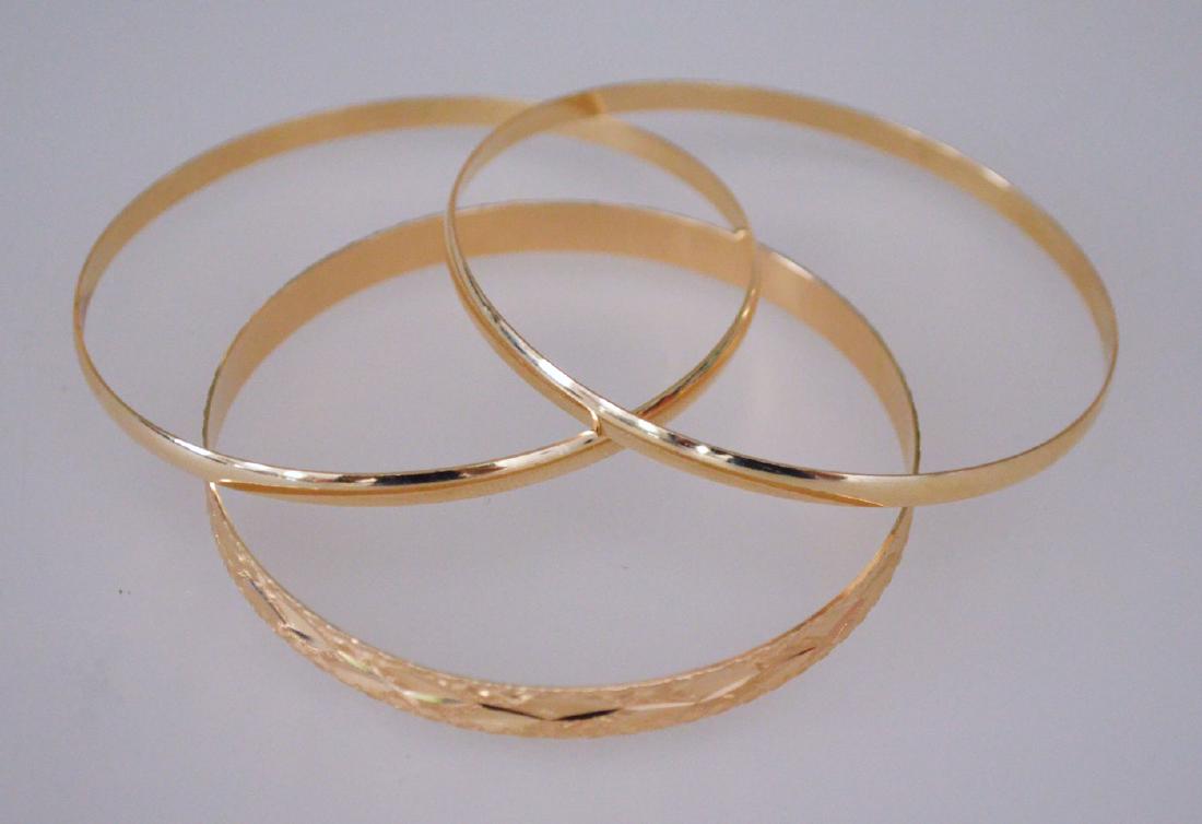 Three 18K Gold Bangle Bracelets (1 of 3)