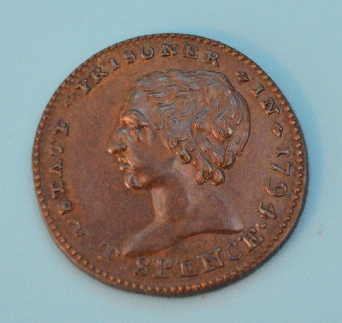 (1794) T. Spence Kneeling Male Slave Token (1 of 2)