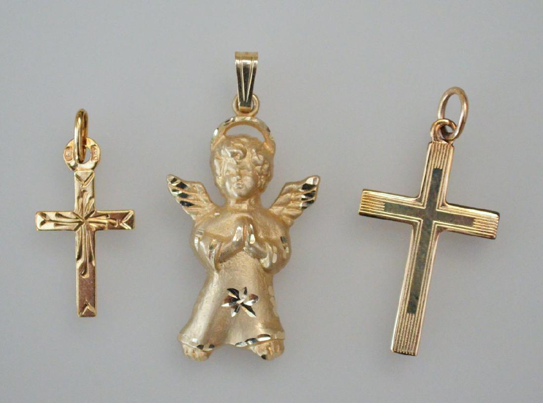 14k Gold Crosses & Angel Pendant (1 of 1)