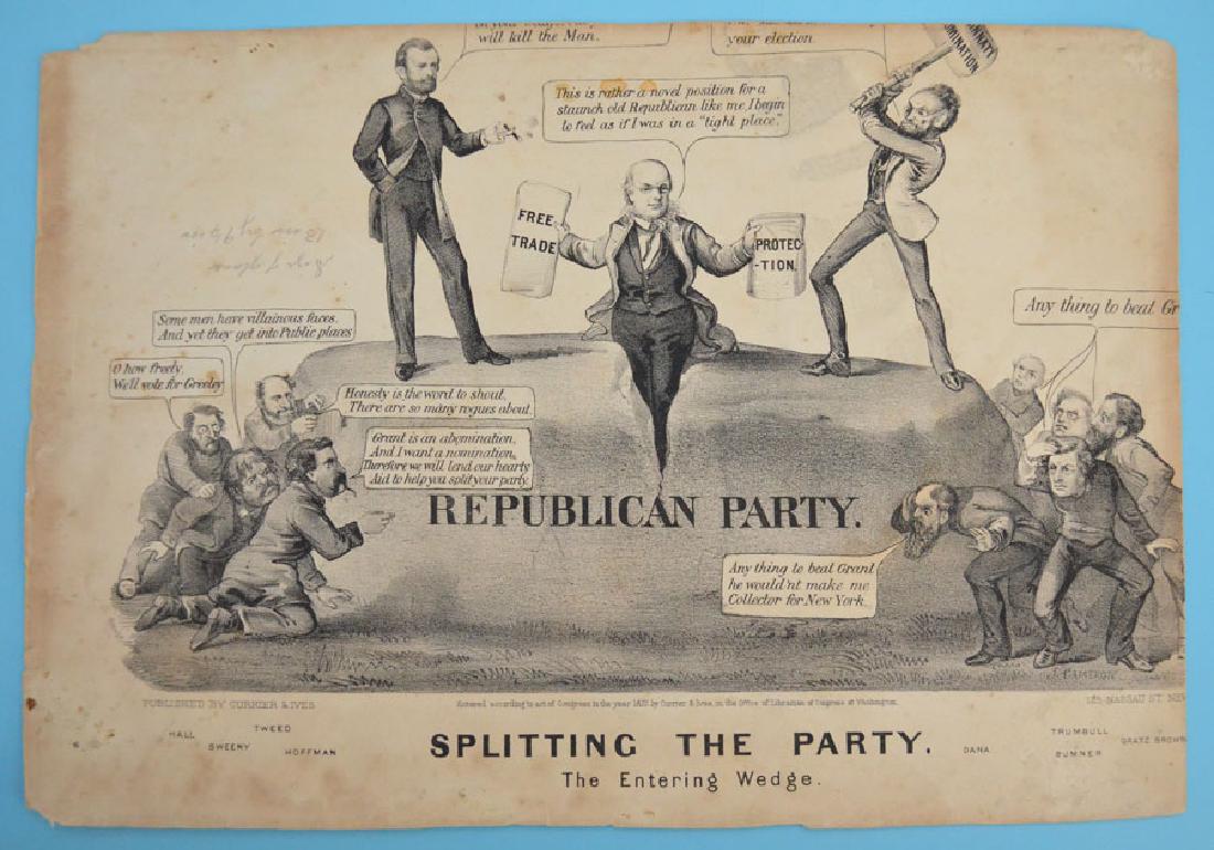 Rare Currier & Ives Republican  Political  Cartoon (1 of 4)