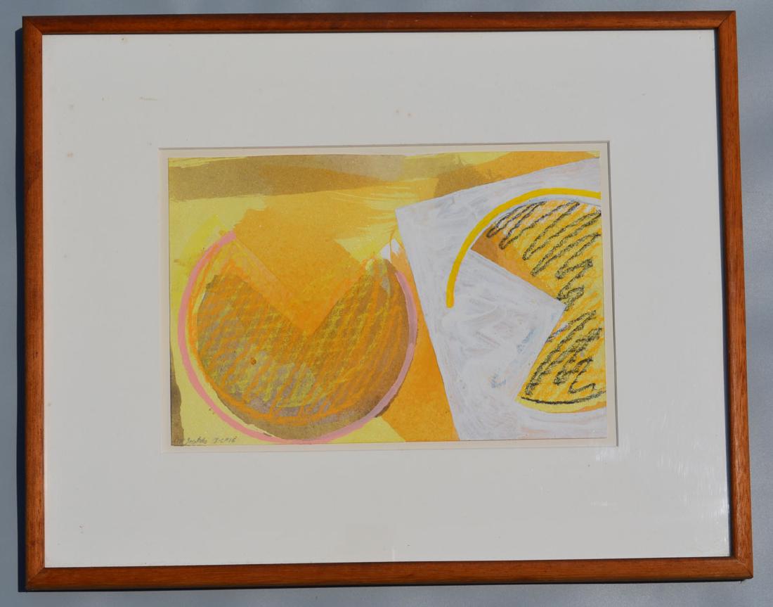 Mid Century Mixed Media Abstract Signed Edward Youkilis (1 of 4)