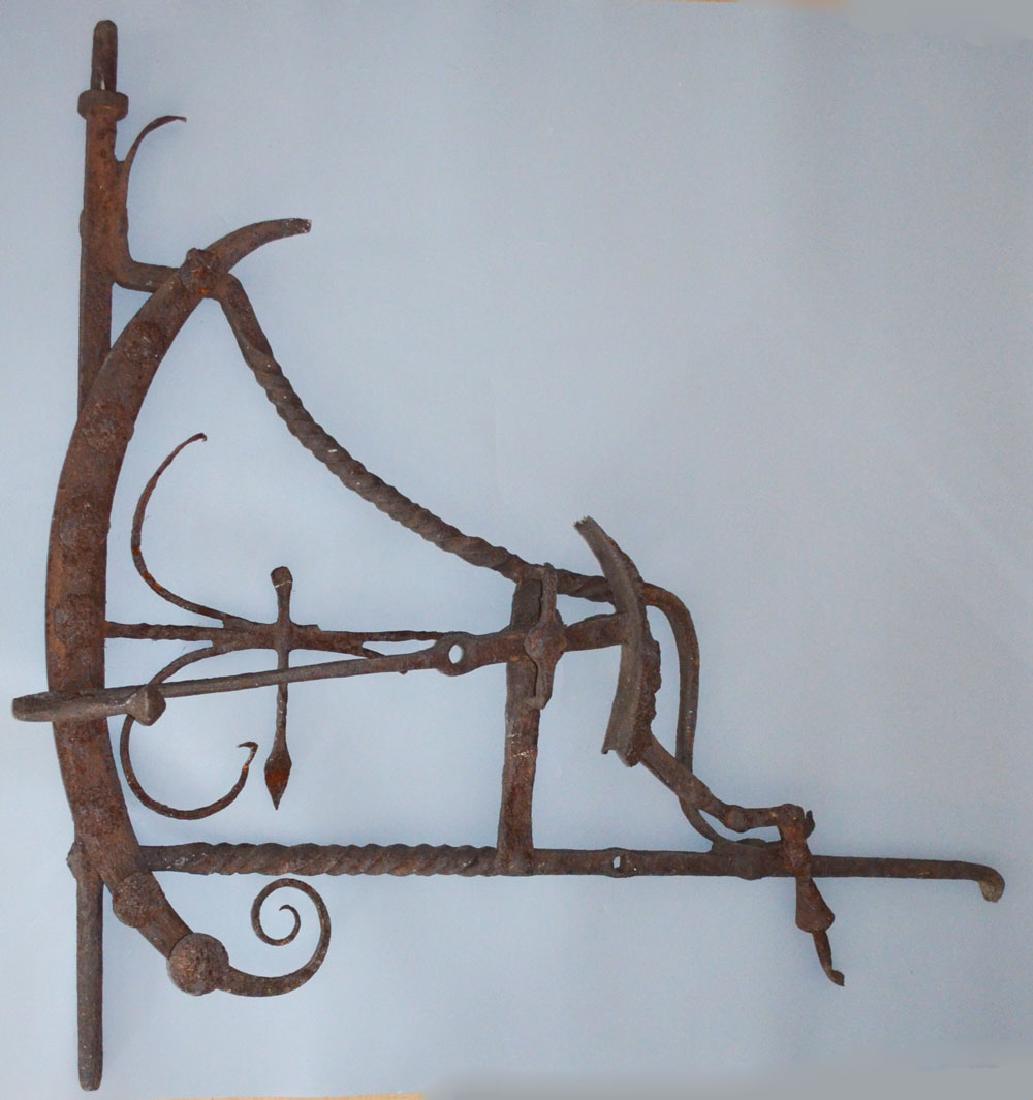 Incredible Early Ornate European Iron Trammel (1 of 4)