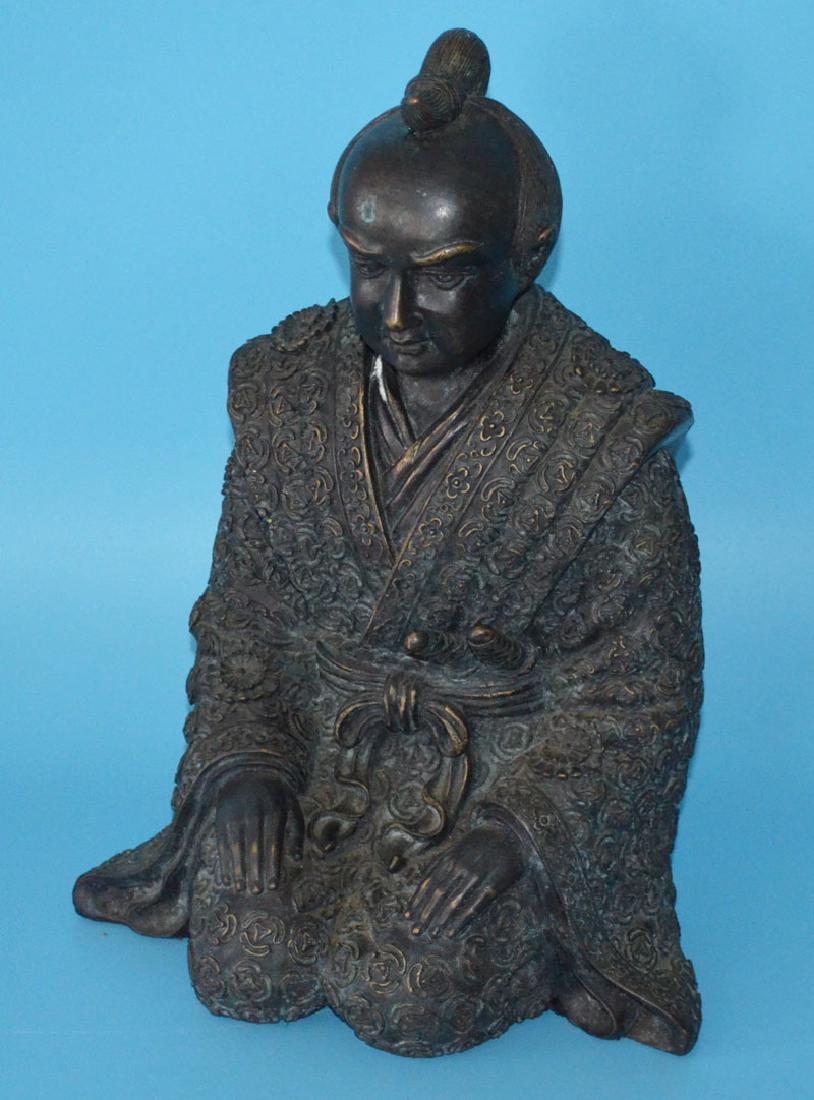 Japanese Bronze Statue of a Samurai Man (1 of 4)