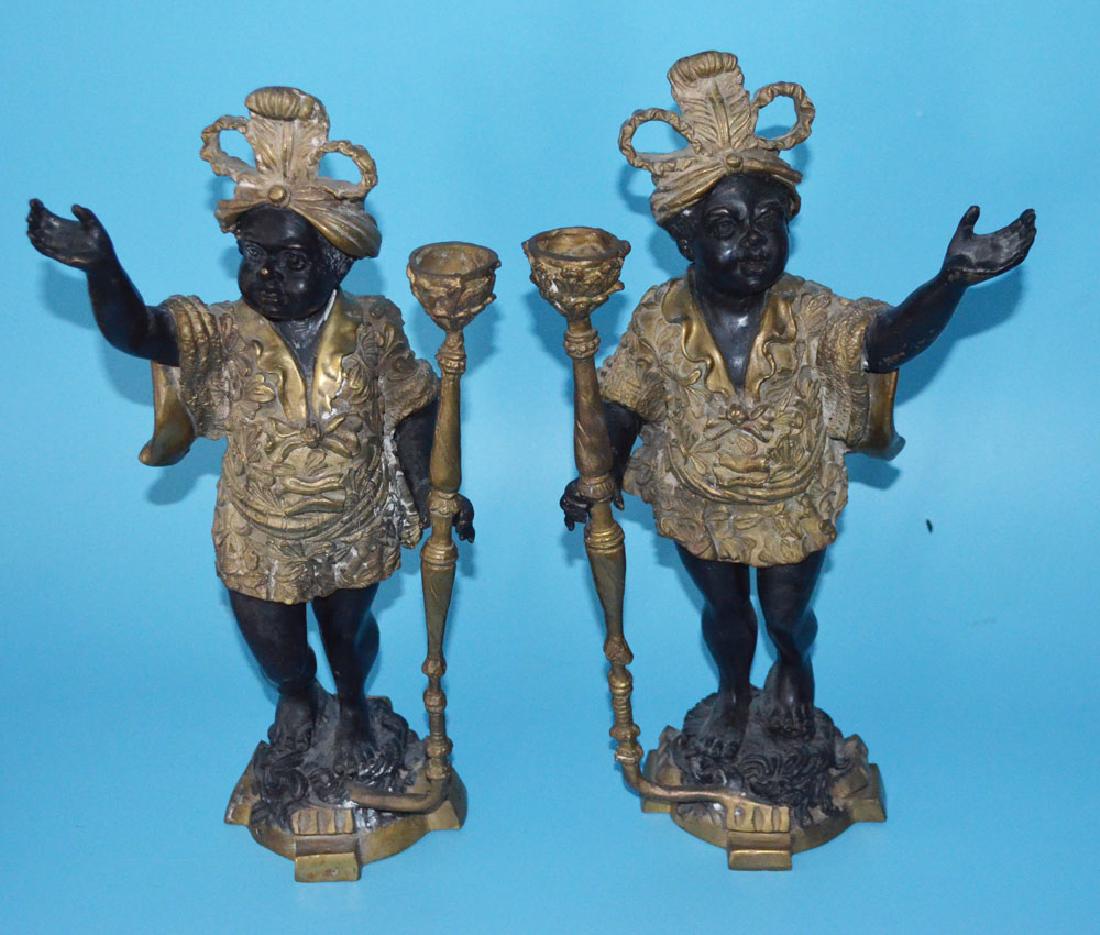 Pair of Bronze Blackamoor Candleholders (1 of 3)