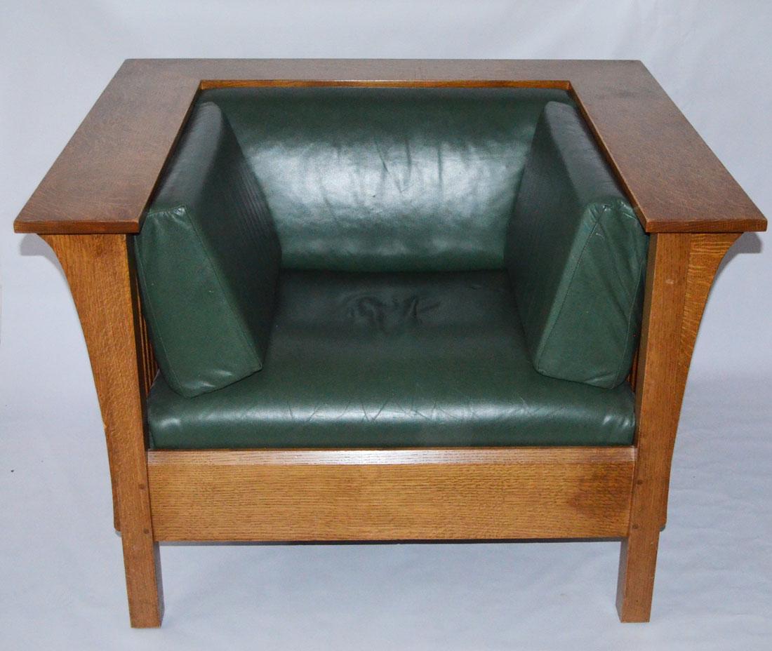 Hard To Find Arts & Craft Stickley Oak Cube Chair (1 of 3)